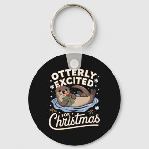 Otter Christmas Pajama Weihnachtsmannmütze Animal  Schlüsselanhänger