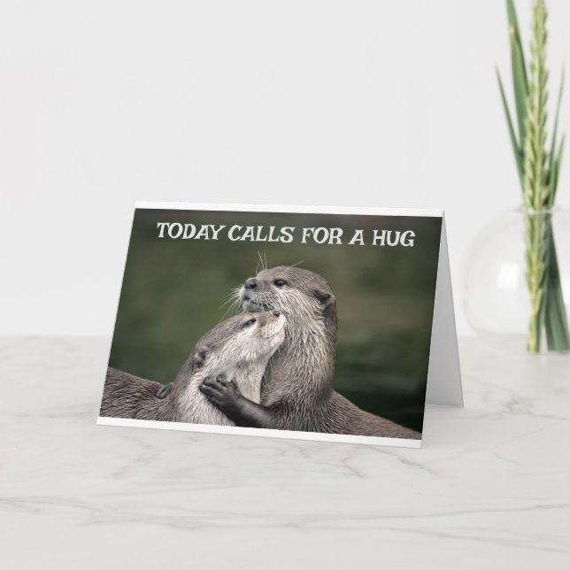 **OTTER COUPLE SAGT GLÜCKLICH BIRTHTAG" KARTE (Vorderseite)