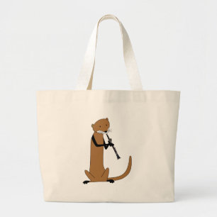 Otter, der den Clarinet spielt Jumbo Stoffbeutel