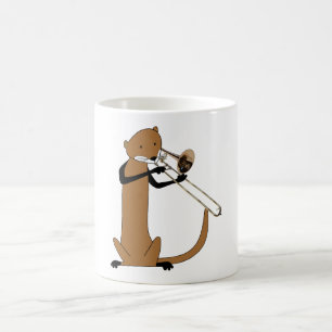 Otter, der den Trombone spielt Kaffeetasse
