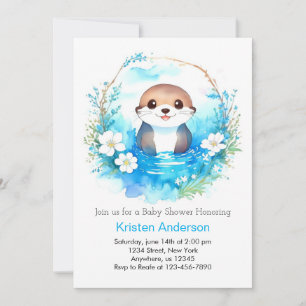 Otter Dreamscape Wonderland Boy Baby Dusche Einladung