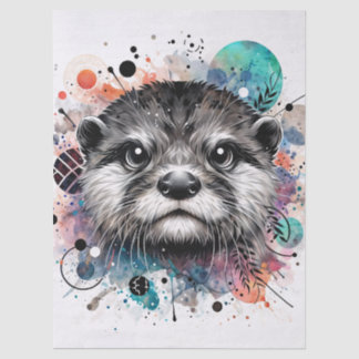 Otter Face Multicolor Seidenpapier