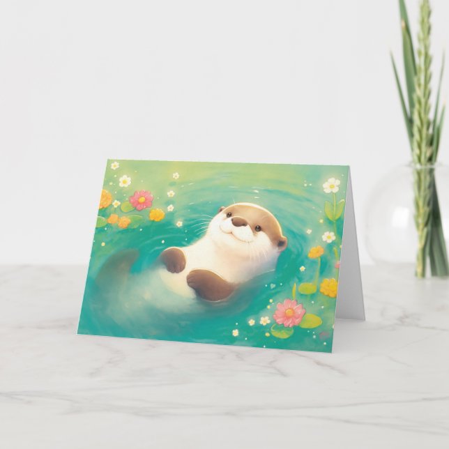 Otter Floating Serenity Karte (Vorderseite)