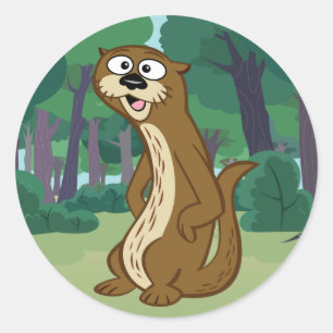 Otter FörsterRick Reggie Runder Aufkleber