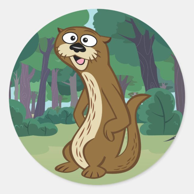 Otter FörsterRick | Reggie Runder Aufkleber (Vorderseite)