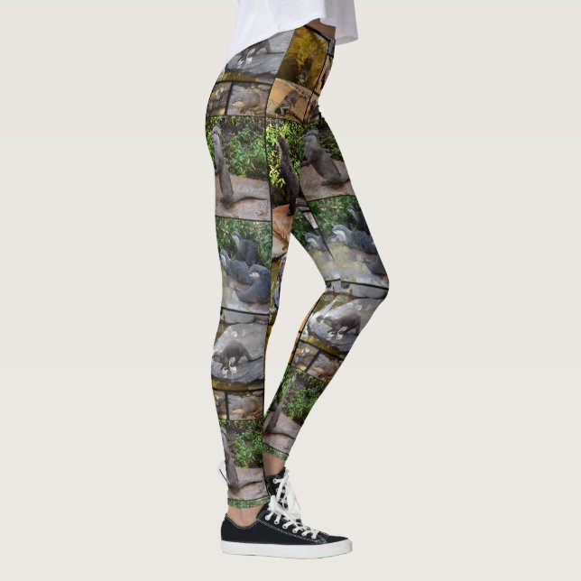 Otter Foto Collage Damen Leggings. Leggings (Rechts)