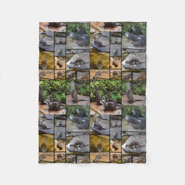 Otter Foto Collage Small Fleece Blanket (Vorderseite)