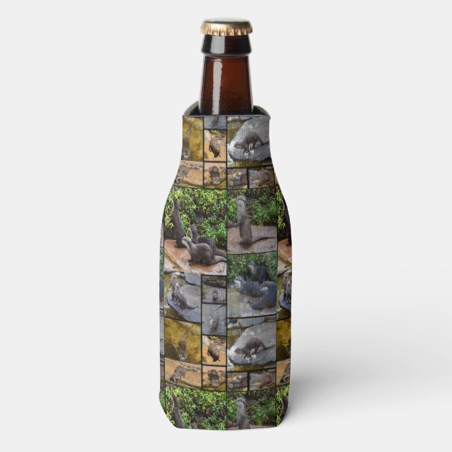Otter Foto Collage, Stubby Holder Flaschenkühler (Flaschenvorderseite)