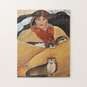 Otter-Frauen-Puzzlespiel