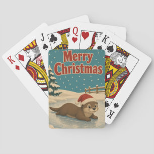 Otter Frozen Yard Animal Weihnachten Spielkarten