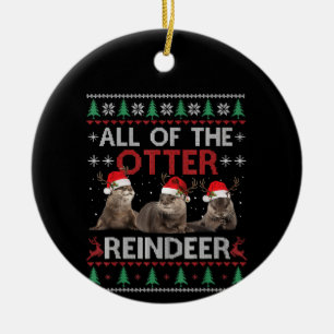 Otter-Geschenk   Die Weihnachtszeit des Reinhirsch Keramik Ornament