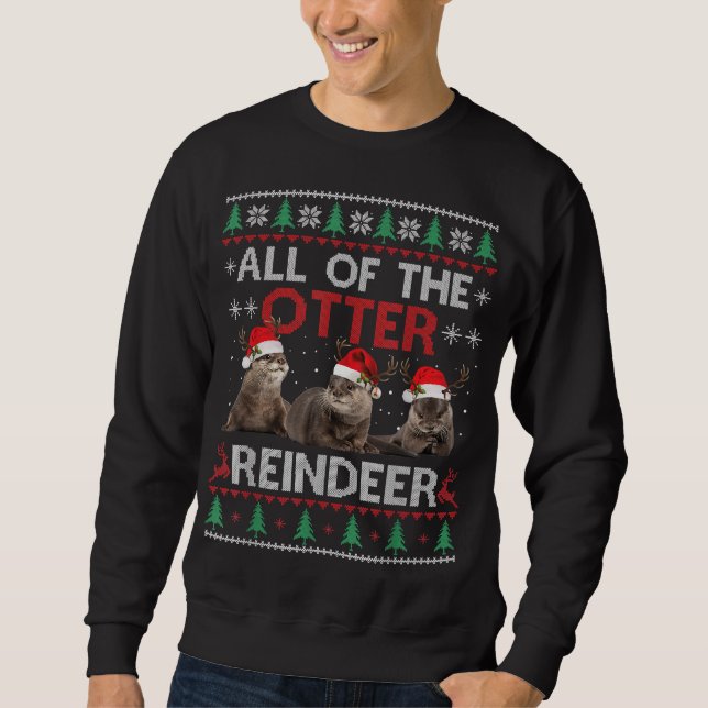Otter-Geschenk | Die Weihnachtszeit des Reinhirsch Sweatshirt (Vorderseite)