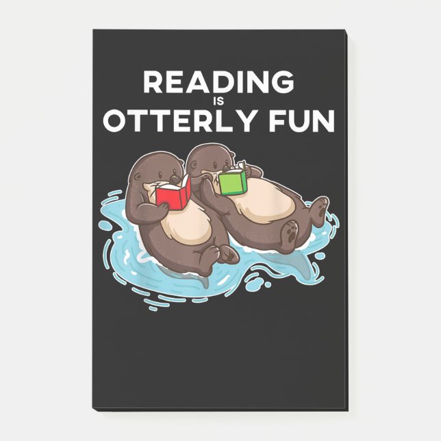 Otter-Geschenk | Sea Otter Book Reading Gift Bookw Post-it Klebezettel (Vorderseite)