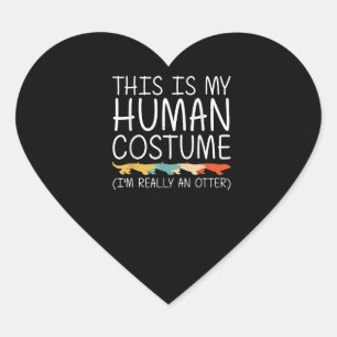 Otter Gift Otter Halloween Human Costume DIY Herz-Aufkleber