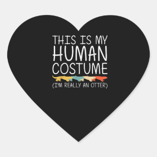 Otter Gift | Otter Halloween Human Costume DIY Herz-Aufkleber