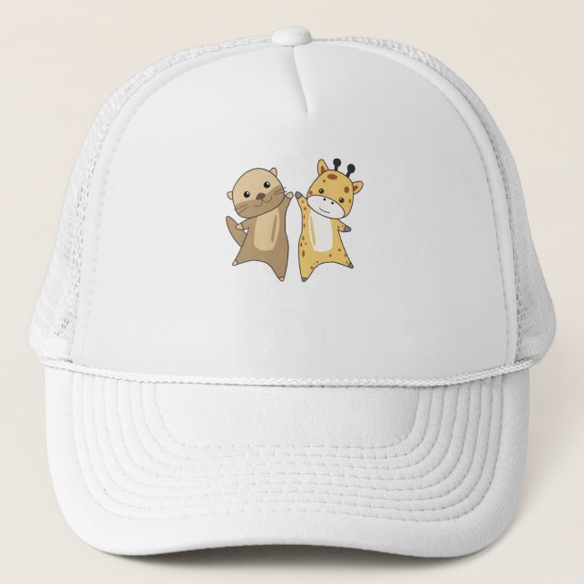 Otter Giraffe Sweet Animes for Children Animal Truckerkappe (Vorderseite)
