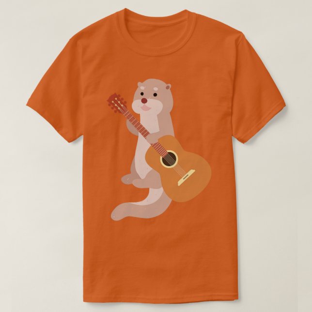 Otter Gitarrist Gift Animal Gitarre Otter T-Shirt (Design vorne)