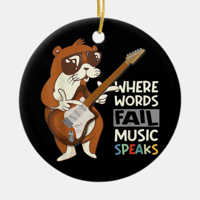 Otter Gitarrist Wo Worte versagend Musik spricht Keramik Ornament (Vorne)