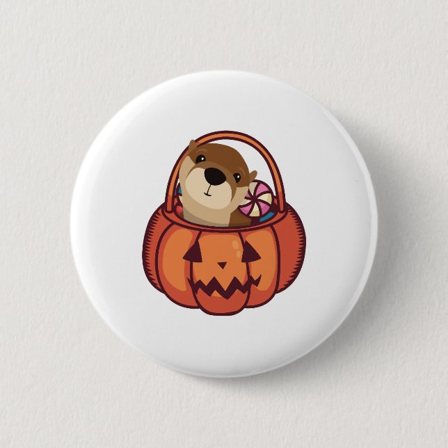 Otter Halloween Button (Vorderseite)