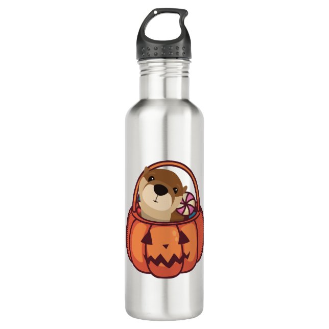 Otter Halloween Edelstahlflasche (Vorderseite)