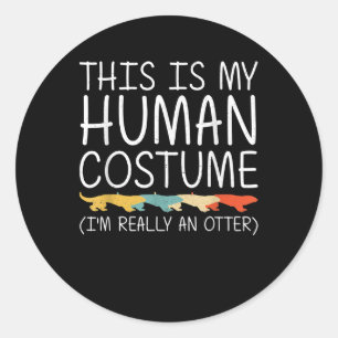 Otter Halloween Menschliches Kostüm Weasel Tier le Runder Aufkleber
