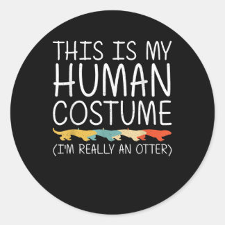 Otter Halloween Menschliches Kostüm Weasel Tier le Runder Aufkleber