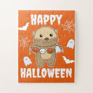 Otter Happy Halloween Pumpkin Bat Kostüm Jigsaw P