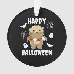 Otter Happy Halloween Pumpkin Bat Kostüm Ornament