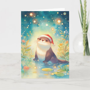 Otter Holiday Glow Karte