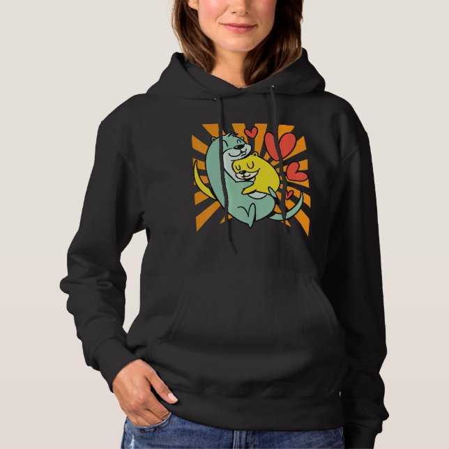 Otter Hugging Hoodie (Vorderseite)