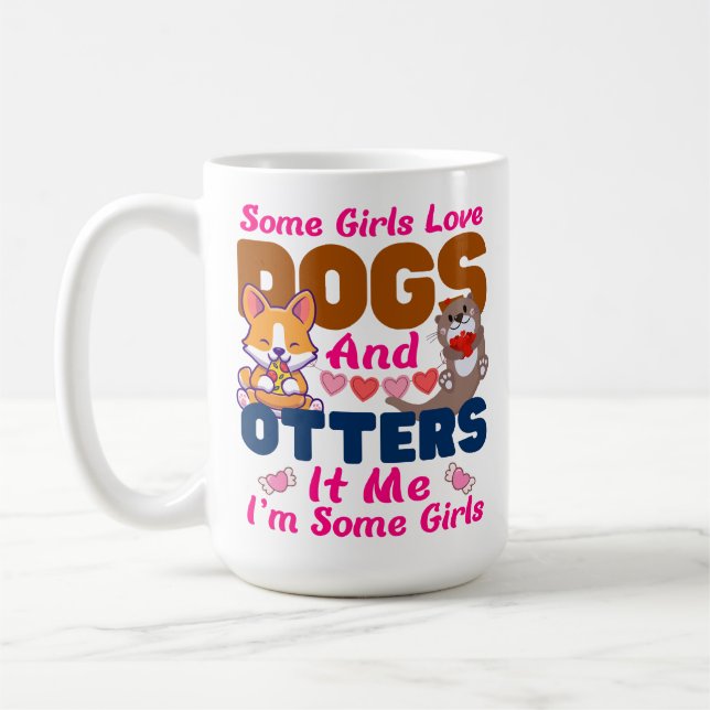 Otter Hund einige Mädchen Liebe Hunde und Kaffeetasse (Links)