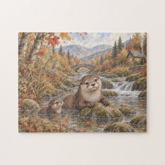 Otter im Herbststrom