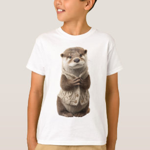 Otter im Kabelstrickpullover Kinder T-Shirt