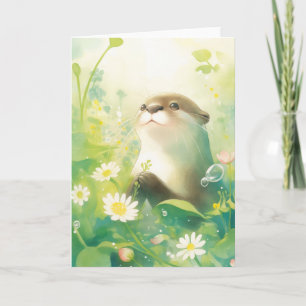 Otter in der blühenden Wiese Karte