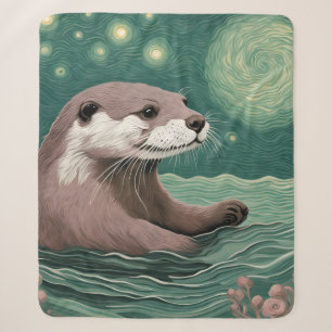 Otter in der Sternennacht und Rose Sherpadecke