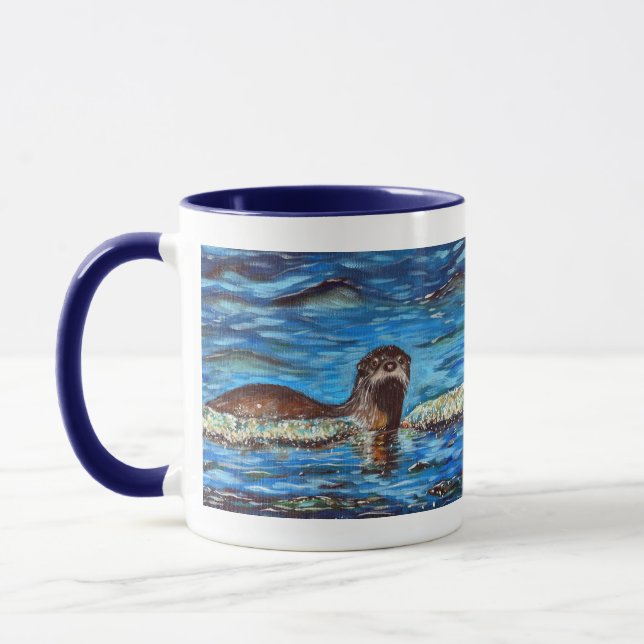 Otter in der Waves-Malerei Tasse (Links)