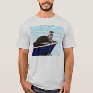 Otter in einem Bootsanstrich T-Shirt