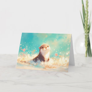 Otter in einem Frühlingsbad Karte