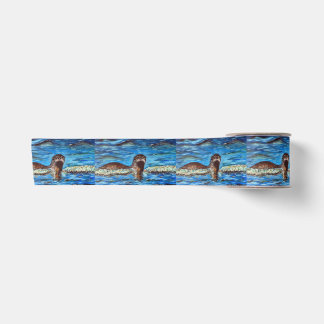 Otter in the Waves Keychain Satinband