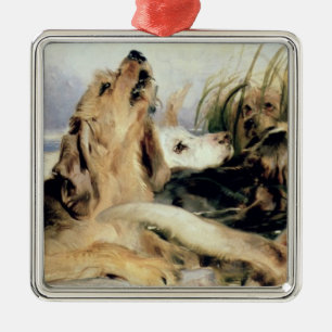 Otter-Jagdhunde Silbernes Ornament