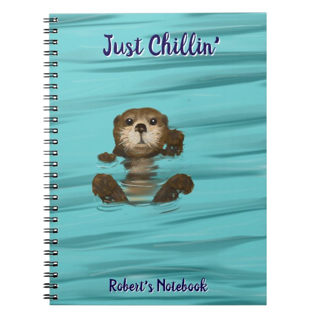 Otter, Just Chillin' Spiral Foto Notebook Notizblock (Vorderseite)