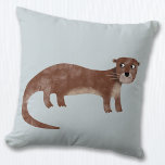 Otter Kissen<br><div class="desc">Ein niedlicher und misstrauischer Otter,  der sich für die Liebhaber von Wildtieren eignet. Originelle Kunst von Nic Squirrell.</div>