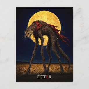 Otter Kurzmantel gothic Surrealismus Postkarte