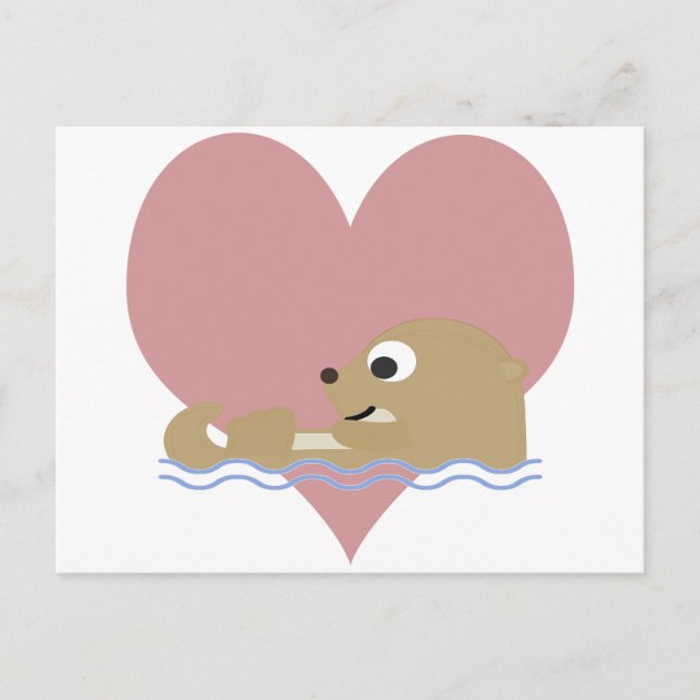 Otter-Liebe Postkarte (Vorderseite)