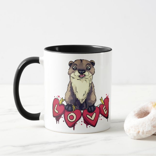 Otter Liebe Tasse (Mit Donut)
