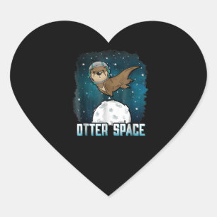 Otter Lovers  Sonstiges Weltraumtier Herz-Aufkleber