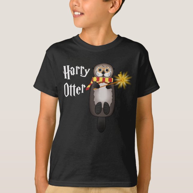 Otter Magic Wizard Funny Otter Harry T-Shirt (Vorderseite)