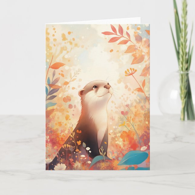 Otter Magical Foliage Karte (Vorderseite)
