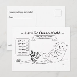 Otter-Mathematik-Farbpostkarte Postkarte