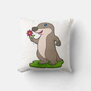 Otter mit Blume Kissen